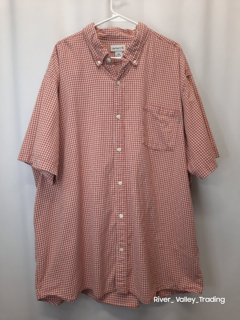 Carhartt Men's 3XL Gingham Button-Down Shirt Casual Preppy Big & Tall